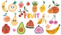 Fruits characters collection. Sweet Summer.