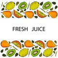 Fruit Set is for fruit juice, packaging, business card, flyer, banner, template, sticker. Royalty Free Stock Photo