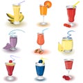 Fruit shake icons Royalty Free Stock Photo