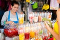 Fruit shakes shop in Chatuchak Weekend Market.