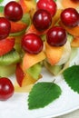 Fruit shashliks Royalty Free Stock Photo