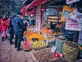 fruit shop in the street of Wuhan city