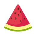 Fruit sliced water melon Cartoon vector illustration isolated object Royalty Free Stock Photo