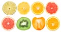 Fruit Slices Collection Isolated Royalty Free Stock Photo