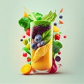 fruit smoothie with a variety of colorful fruits