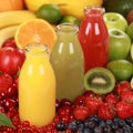 Fruit smoothies made from oranges, strawberries and kiwi Royalty Free Stock Photo