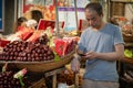 Fruit and snack seller in Muslim Quarter in Xian
