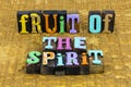 Fruit spirit love christian religion kindness holy gentle god faith Royalty Free Stock Photo