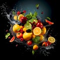 Fruit Splash abstract, Helathy Living Royalty Free Stock Photo