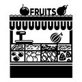 Fruit stall icon, simple style