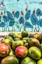 Fruit stall in the old center of Cartagena de Indias, Colombia Royalty Free Stock Photo