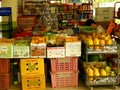 Fruit stall, in Singapore, displaying varieties of fresh fruit