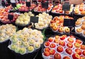 Fruit stall in the supermarket Royalty Free Stock Photo