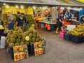 Fruit stall which sell variety of durians in Singapore.