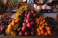 Close up of Farmers Market fruit stand in Los Angeles Royalty Free Stock Photo