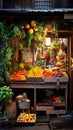 a fruit stand with many different types of fruits Royalty Free Stock Photo
