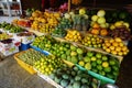 Fruit stand on market Royalty Free Stock Photo