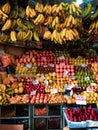 Fruit stand at the street market in Peru.