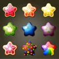 Fruit Star Candies For Match Three Game Royalty Free Stock Photo