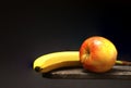 Fruit Still Life - Banana and Apple Royalty Free Stock Photo
