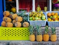 Fruit store at the township of Grand Baie Royalty Free Stock Photo