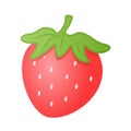 Fruit strawberry cartoon vector illustration isolated object Royalty Free Stock Photo