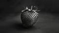 fruit strawberry black and white Royalty Free Stock Photo