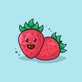 Fruit Strawberry Cute kawaii chibi logo