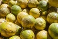 Fruit street sale in which passion fruits are seen with strong sunlight in Street market in Guanabano Bridge in La Baralt Avenue,C