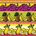 Fruit on a striped seamless