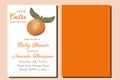 Little Cutie Citrus Themed Orange Baby Shower Invitation