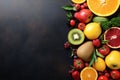 ice food hookah fruit citrus juice orange background smoke grape apple. Generative AI. Royalty Free Stock Photo