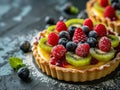 a fruit tart with berries on top