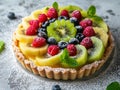 a fruit tart with berries on top