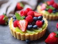 a fruit tart with berries on top