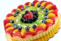 Fruit tart cake with strawberries, blue berries Royalty Free Stock Photo