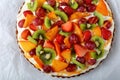 Fruit tart with cream cheese, close-up Royalty Free Stock Photo