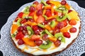 Tasty fruit tart with cream cheese Royalty Free Stock Photo