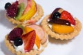 Fruit tart with custard cream and fresh blueberry, strawberry, r Royalty Free Stock Photo