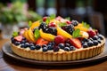 a fruit tart on a plate