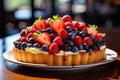 a fruit tart on a plate