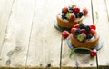 fruit tartlet on a wooden table