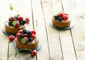 fruit tartlet on a wooden table