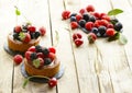 fruit tartlet on a wooden table