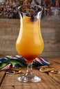 fruit tasty tropical tequila sunrise drink refreshing alcoholic drink Royalty Free Stock Photo