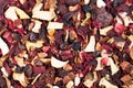 Fruit tea mix. Hibiscus, raspberries, candied peel, orange, lemon Royalty Free Stock Photo