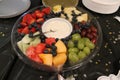 Fruit Tray on Buffet Table during New Years Eve Royalty Free Stock Photo