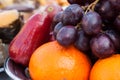 Fruit in tray with orange , grapes and rose apple Royalty Free Stock Photo