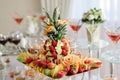 Fruit tray on the wedding table Royalty Free Stock Photo