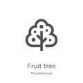 fruit tree icon vector from miscellaneous collection. Thin line fruit tree outline icon vector illustration. Outline, thin line